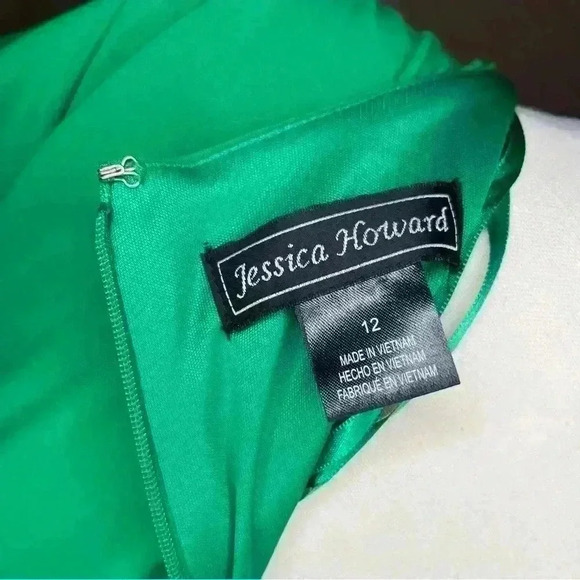 Jessica Howard Faux Wrap Dress Green Women’s Size 12 Flounce Ruffle NWT - Picture 8 of 12